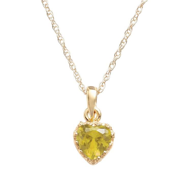 Tiara 14k Gold Over Silver Citrine Heart Crown Pendant, Women's, Size: 18, Orange