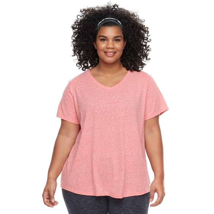 Plus Size Tek Gear&reg; Dry Tek Graphic V-neck Tee, Women's, Size: 4xl, Med Orange