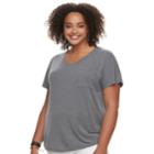 Plus Size So&reg; Cross Back Short Sleeve Tee, Teens, Size: 1xl, Med Blue