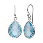 Sterling Silver Blue Topaz Teardrop Earrings, Women's