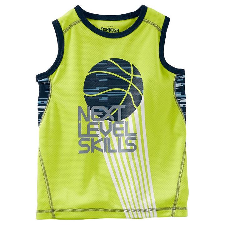 Boys 4-12 Oshkosh B'gosh&reg; Next Level Skills Basketball Tank Top, Boy's, Size: 10, Green