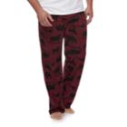 Big & Tall 2-pack Solid And Patterned Microfleece Lounge Pants Set, Men's, Size: L Tall, Dark Red