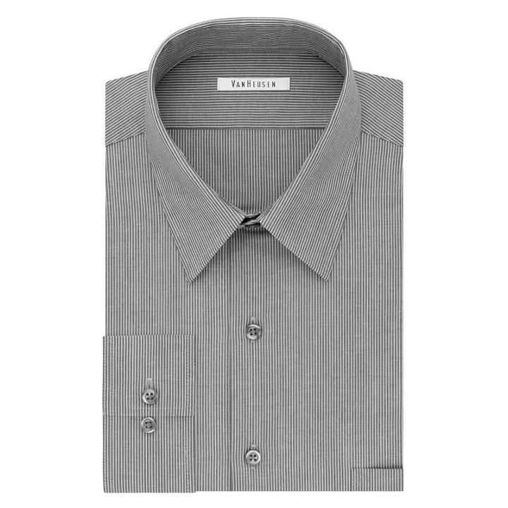 Men's Van Heusen Flex Collar Regular-fit Dress Shirt, Size: 17.5-34/35, Dark Grey, Comfort Wear