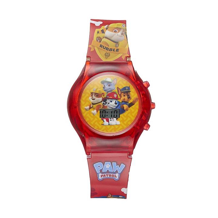 Paw Patrol Chase, Marshall, Rocky & Rubble Kids' Digital Light-up Watch, Boy's, Size: Medium, Red