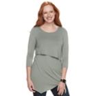 Maternity A:glow Asymmetrical Popover Nursing Top, Women's, Size: Xl-mat, Med Grey