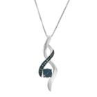 Sterling Silver Blue Diamond Accent Infinity Pendant Necklace, Women's, Size: 18