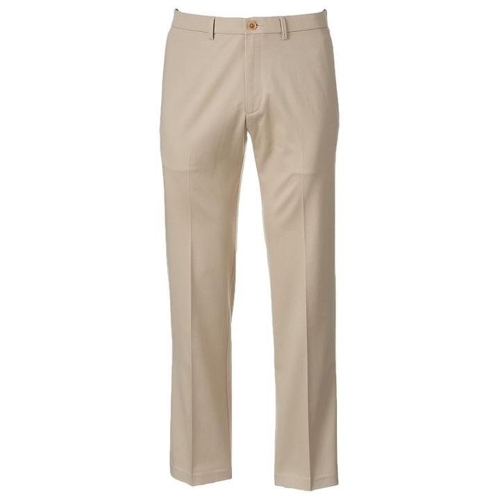 Men's Haggar Premium No-iron Khaki Stretch Classic-fit Flat-front Pants, Size: 40x29, White Oth