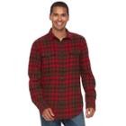 Big & Tall Sonoma Goods For Life™ Slim-fit Plaid Stretch Flannel Button-down Shirt, Men's, Size: Xl Tall, Med Brown