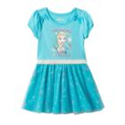 Disney's Frozen Elsa Girls 4-6x Snowflake Mesh Skirt Dress, Girl's, Size: 6, Green