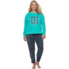 Plus Size Juniors' Plus So&reg; Microfleece Raglan Jogger Set, Teens, Size: 3xl, Med Grey