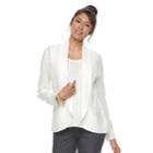 Women's Croft & Barrow&reg; Pointelle Mock-layer Sweater, Size: Medium, Lt Beige