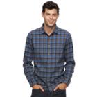 Men's Apt. 9&reg; Modern-fit Plaid Brushed Flannel Button-down Shirt, Size: Xxl, Blue (navy)