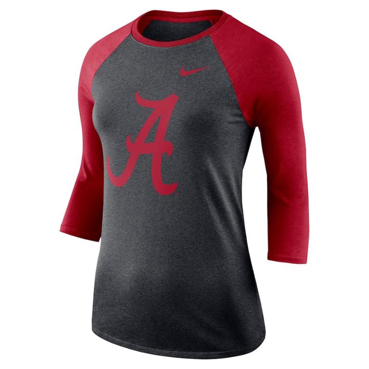 Women's Nike Alabama Crimson Tide Baseball Tee, Size: Small, Grey