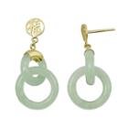 Jade 10k Gold Happiness Chinese Symbol Drop Earrings, Women's, Green