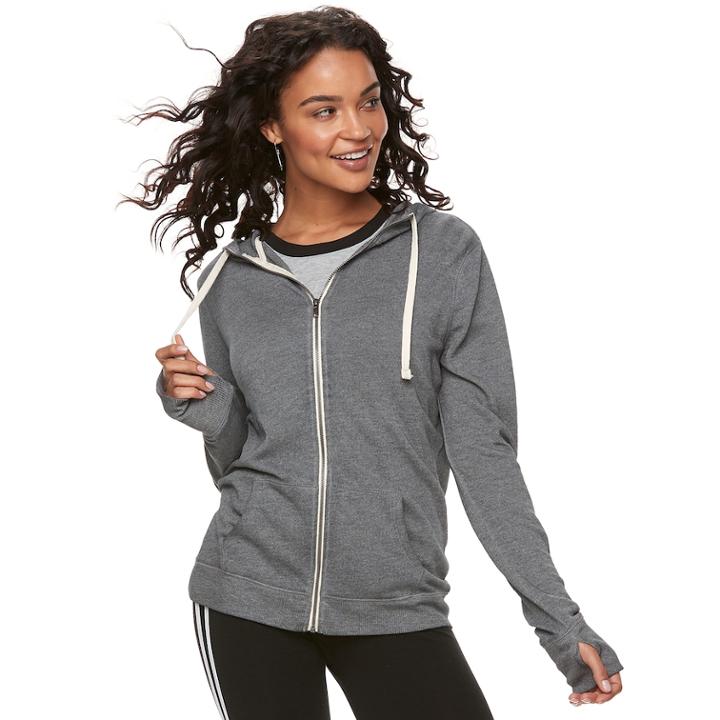 Juniors' So&reg; Zip-up Hoodie, Teens, Size: Medium, Black