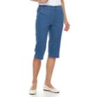 Women's Croft & Barrow&reg; Pull-on Snap Hem Skimmer Capris, Size: Xl, Blue