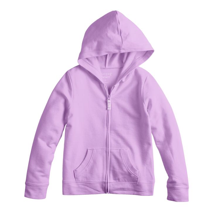 Girls 4-10 Jumping Beans&reg; Ribbed Trim Hoodie, Size: 10, Brt Purple