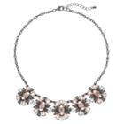 Pink Flower Statement Necklace, Women's, Oxford