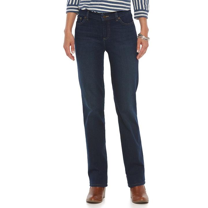 Women's Chaps Classic Fit Straight-leg Jeans, Size: 10 T/l, Blue