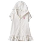 Girls 4-6x Pink Platinum Hooded French Terry Ruffled Cover Up, Girl's, Size: 6x, White