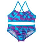 Girls 7-14 Nike Cross-back Graphic Bikini Swimsuit Set, Girl's, Size: 10, Turquoise/blue (turq/aqua)