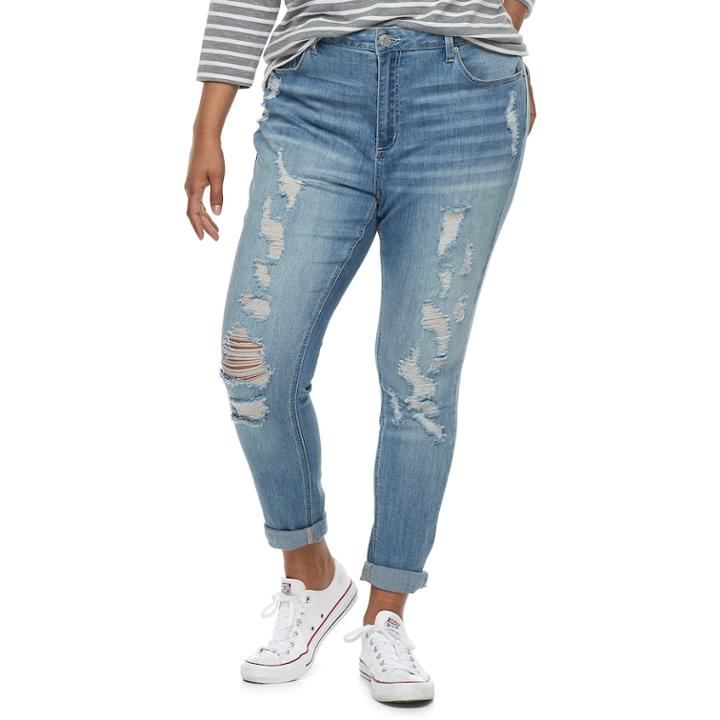 Juniors' Plus Size Mudd&reg; Mid-rise Ankle Jeggings, Teens, Size: 18 W, Blue