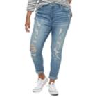 Juniors' Plus Size Mudd&reg; Mid-rise Ankle Jeggings, Teens, Size: 18 W, Blue
