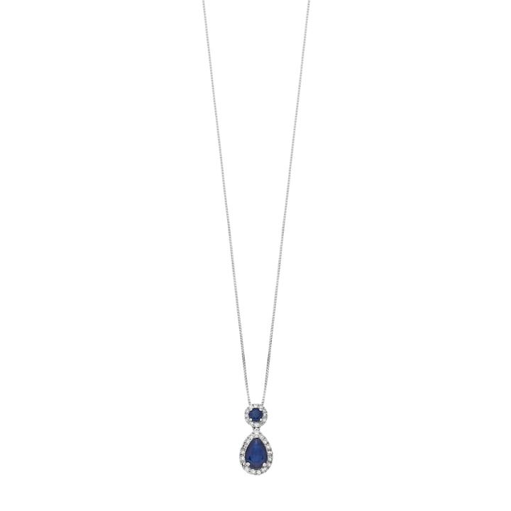 10k Gold 1/6 Carat T.w. Diamond & Sapphire Teardrop Pendant Necklace, Women's, Size: 18, Blue