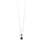 10k Gold 1/6 Carat T.w. Diamond & Sapphire Teardrop Pendant Necklace, Women's, Size: 18, Blue