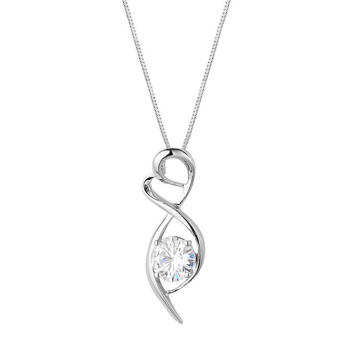 Forever Brilliant Sterling Silver 3/4 Carat T.w. Lab-created Moissanite Infinity Pendant, Women's, Size: 18, White