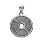 Insignia Collection Sterling Silver Weight Plate Pendant, Women's, Grey