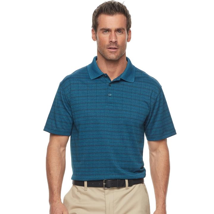 Men's Haggar&reg; Cool 18&reg; Regular-fit Windowpane Performance Polo, Size: Large, Brt Blue