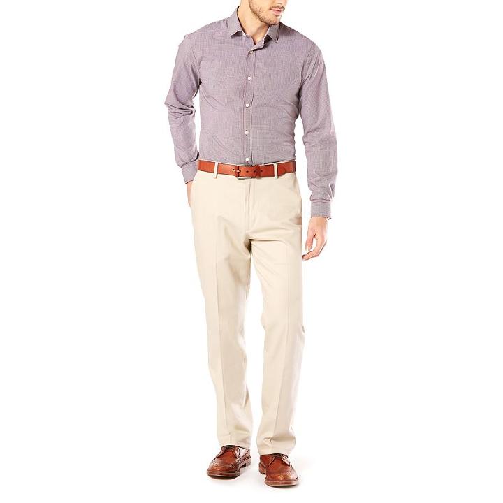 Men's Dockers&reg; Classic Fit Signature Stretch Khaki Pants - D3, Size: 34x31, Lt Beige