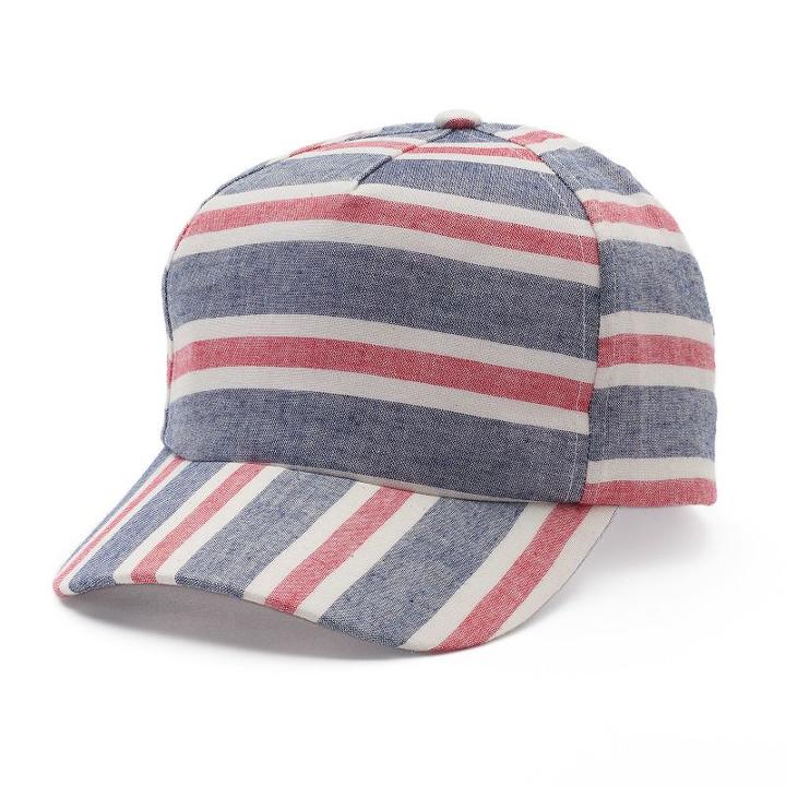 Mudd, Women's &reg; Striped Baseball Hat, Blue (navy)