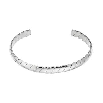 Steel City Stainless Steel Scalloped Cuff Bracelet, Women's, Grey