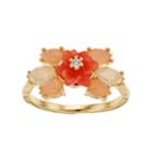 Lc Lauren Conrad Peach Flower Cluster Ring, Women's, Size: 7, Pink