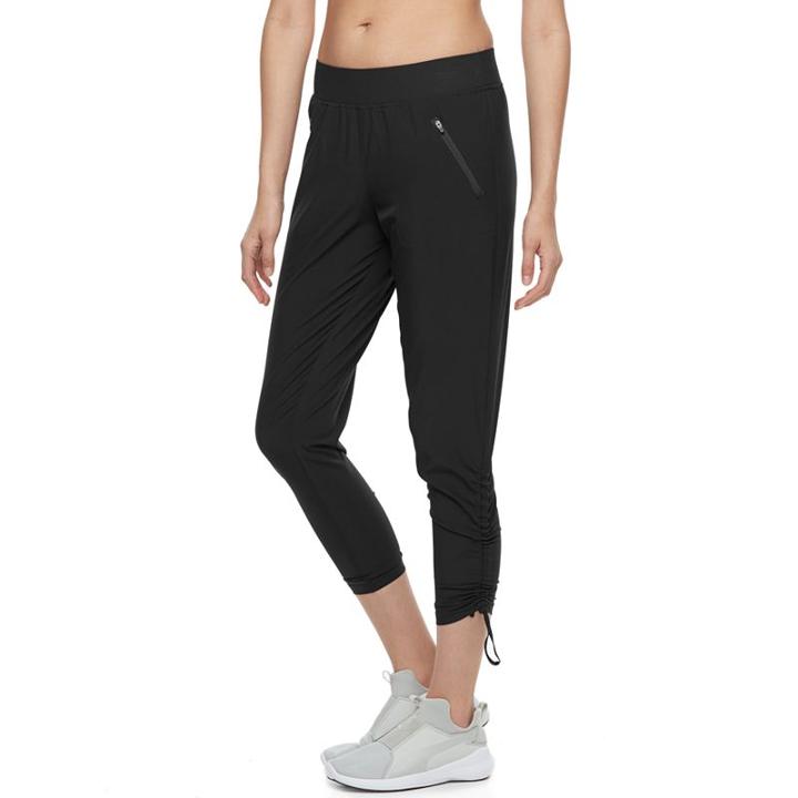 Women's Tek Gear&reg; Woven Ruched Pants, Size: Xl, Black