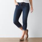 Women's Sonoma Goods For Life&trade; Faded Cuffed Capri Jeans, Size: 2, Dark Blue