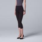 Simply Vera Vera Wang Nailhead Embellished Capri Leggings, Women's, Size: Xl, Black