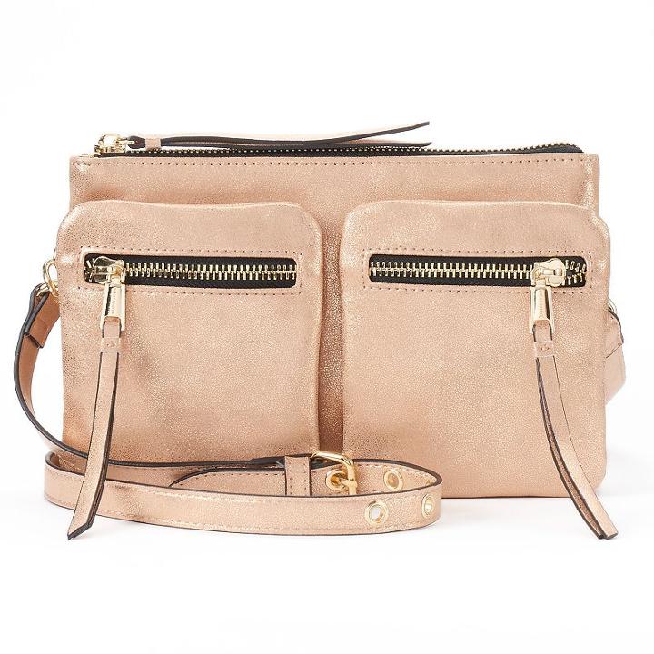 Juicy Couture Double Pocket Double Entry Crossbody Bag, Women's, Gold