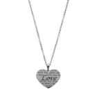 Stainless Steel Love, Honor, Cherish Heart Pendant Necklace, Women's, Size: 20, Grey