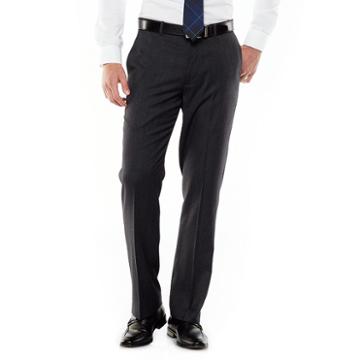 Men's Axist Ultra Series Straight-fit Solid No-iron Performance Flat-front Dress Pants, Size: 36x34, Grey