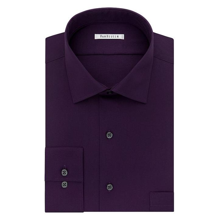 Men's Van Heusen Flex Collar Classic-fit Dress Shirt, Size: 17-32/33, Purple Oth