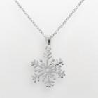 Sterling Silver Snowflake Pendant, Women's, Size: 18, Grey