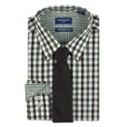 Men's Nick Dunn Modern-fit Patterned Easy-care Spread-collar Dress Shirt & Tie Set, Size: 2xlt 36/37, Green