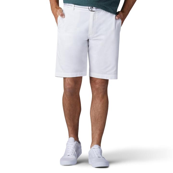 Men's Lee Walker Flat-front Shorts, Size: 32, White