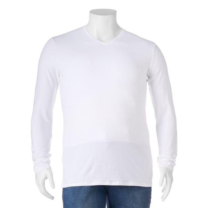 Big & Tall Apt. 9&reg; V-neck Tee, Men's, Size: Xxl Tall, White
