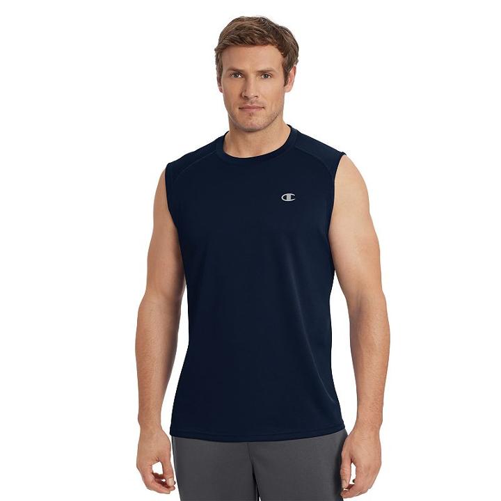 Men's Champion Vapor Performance Muscle Tee, Size: Medium, Blue (navy)