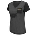 Women's Campus Heritage Purdue Boilermakers Pocket V-neck Tee, Size: Xl, Beig/green (beig/khaki)
