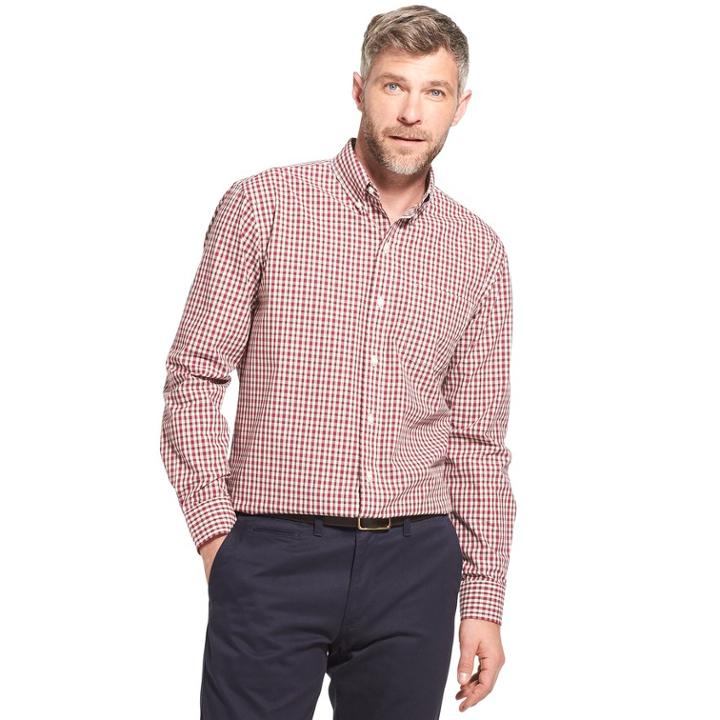 Men's Arrow Hamilton Classic-fit Poplin Button-down Shirt, Size: Large, Dark Red